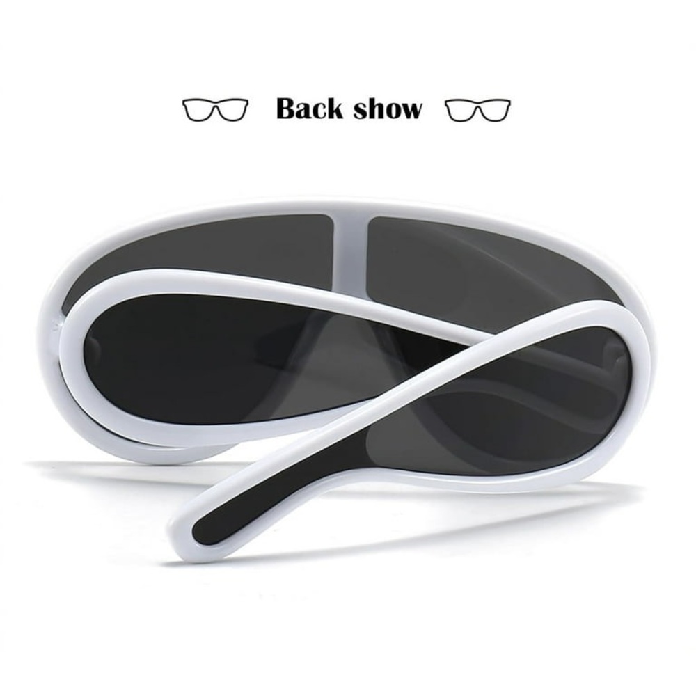 White Acetate Luxury Y2K Cyberpunk Sunglasses - Oversized Leowe Sun Protection - Picture 2 of 3